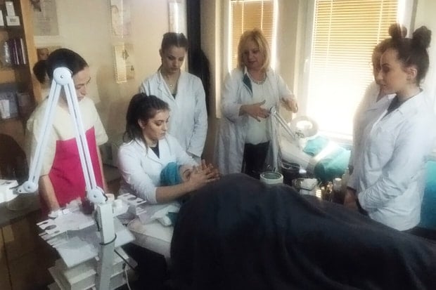 Makeup and cosmetics training for students